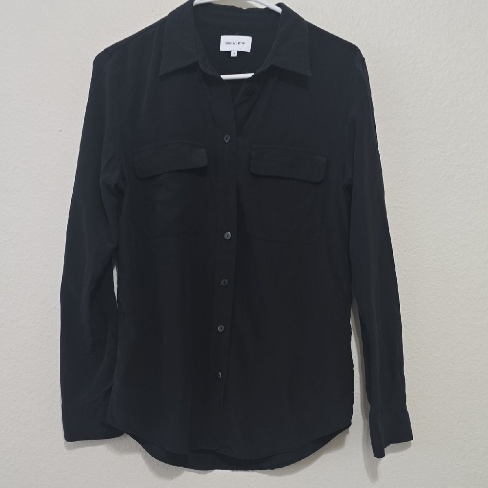 Ginia Dark Gray Button-Up Shirt S